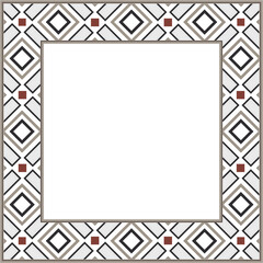 Vintage pattern stylish square frame square geometry cross