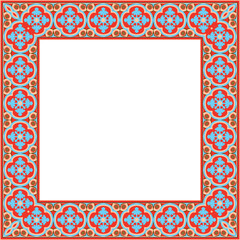 Vintage botanic garden retro pattern stylish square frame