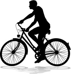 Fototapeta premium Bike Cyclist Riding Bicycle Silhouette