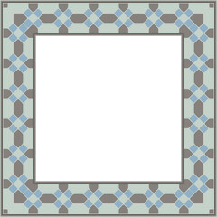 Vintage pattern stylish square frame polygon geometry cross