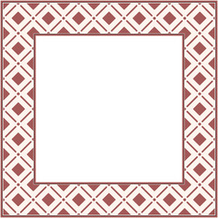 Vintage pattern stylish square frame square geometry cross line