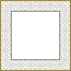 Vintage botanic garden retro pattern stylish square frame