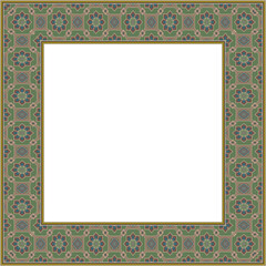 Vintage pattern stylish square frame retro polygon cross botanic garden flower