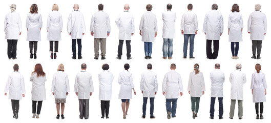 group of doctors in full length isolated on white