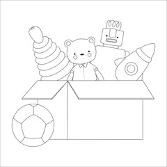 funny toy coloring page for kids 