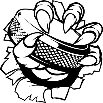recommend clip art: Ice Hockey Puck Claw Monster Sports Hand