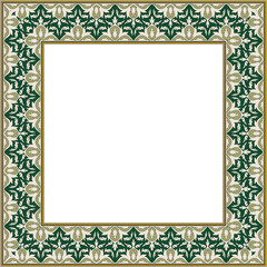 Vintage pattern stylish square frame botanic garden plant green leaf