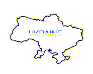 Map of Ukraine. Map of Ukraine drawn with circles. Ukraine. Territory of Ukraine.