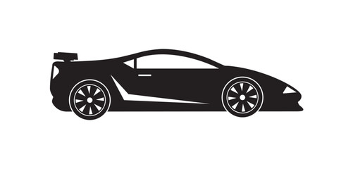 Lux sportscars vector icon, black on white background