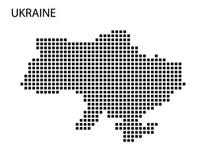 Map of Ukraine. Map of Ukraine drawn with squares. Ukraine. Territory of Ukraine.