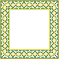 Vintage botanic garden retro pattern stylish square frame