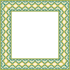 Obraz premium Vintage botanic garden retro pattern stylish square frame