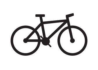 Fototapeta premium Mountain bike vector icon, black on white background