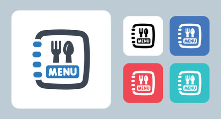 Food Menu icon - vector illustration . Food, menu, restaurant, Cutlery, list, book, Card, Recipe, Cooking, Cuisine, sign, symbol, flat, icons .