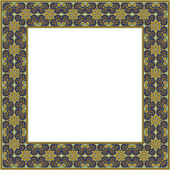 Vintage botanic garden retro pattern stylish square frame