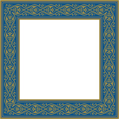 Vintage botanic garden retro pattern stylish square frame