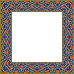 Vintage botanic garden retro pattern stylish square frame