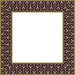 Vintage pattern stylish square frame botanic garden, flower leaf