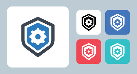 Security Setting icon - vector illustration . Security, protection, Management, setting, configuration, config, settings, Options, cog, gear, sign, symbol, flat, icons .