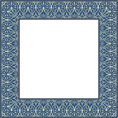 Vintage botanic garden retro pattern stylish square frame