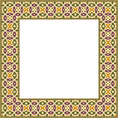 Vintage botanic garden retro pattern stylish square frame