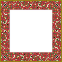 Vintage pattern stylish square frame botanic garden plant flower leaf