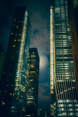 ニューヨークの街の夜景