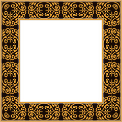 Vintage botanic garden retro pattern stylish square frame