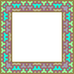 Vintage pattern stylish square frame polygon geometry cross