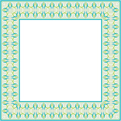 Vintage botanic garden retro pattern stylish square frame