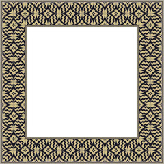 Obraz premium Vintage botanic garden retro pattern stylish square frame