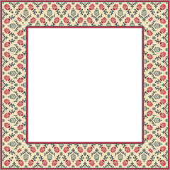 Fototapeta premium Vintage botanic garden retro pattern stylish square frame