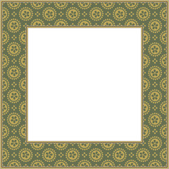 Vintage botanic garden retro pattern stylish square frame
