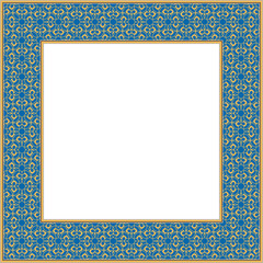 Vintage botanic garden retro plant pattern stylish square frame