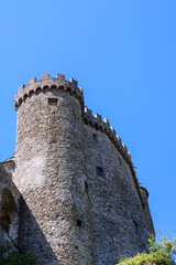 Fototapeta na wymiar Torre del Castello di Fosdinovo stagliata nel cielo