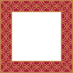 Vintage pattern stylish square frame golden curve cross line