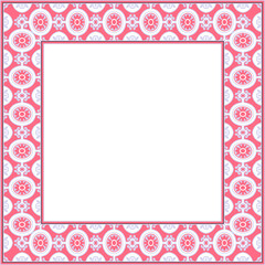Vintage botanic garden retro pattern stylish square frame