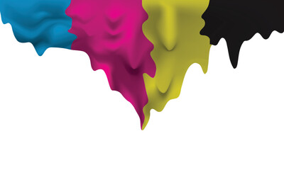 ink drops  thick four color vector illustration