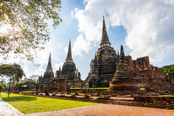 Obraz premium Wat Phra Si Sanphet in Ayutthaya Historical Park, Thailand