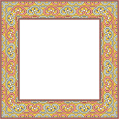 Vintage botanic garden retro pattern stylish square frame