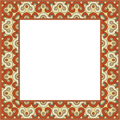 Vintage botanic garden retro pattern stylish square frame