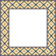 Fototapeta premium Vintage botanic garden retro pattern stylish square frame
