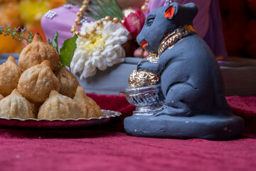 Ganesh Puja - Sweet Modak food offered on Ganpati festival or Chaturthi in India