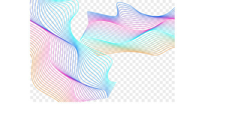Neon Contour Background Transparent Vector. Stream Backdrop. Rainbow Wave Creative. Blend Twisted Texture. Colorful Flow Ribbon.
