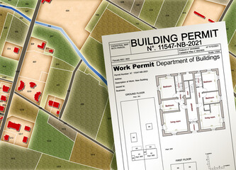 Imaginary General Urban Plan and Buildings Permit in rural areas - concept image - note: the map...