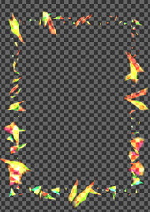 Glow Element Background Transparent Vector. Confetti Starlight Texture. Orange Starburst Design. Green Stardust. Spark Glittery Wallpaper.