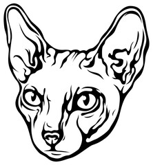 Obraz premium Png cat isolated illustration. Black color on white background image.