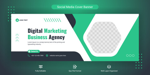 Creative corporate business marketing social media Facebook cover banner post template