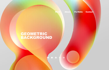 Abstract liquid background for your landing page design. Web page for website or mobile app wallpaper