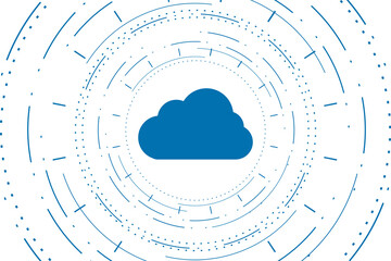 Obraz premium Modern cloud technology futuristic, online storage, work from home 